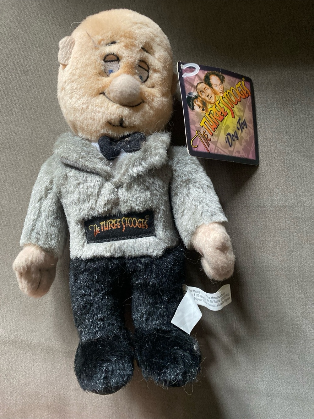 The Three Stooges Plush Collectible - Curly in Gray Outfit